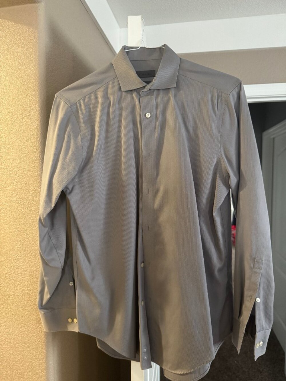 ck Calvin Klein Men's Grey Dress Shirt